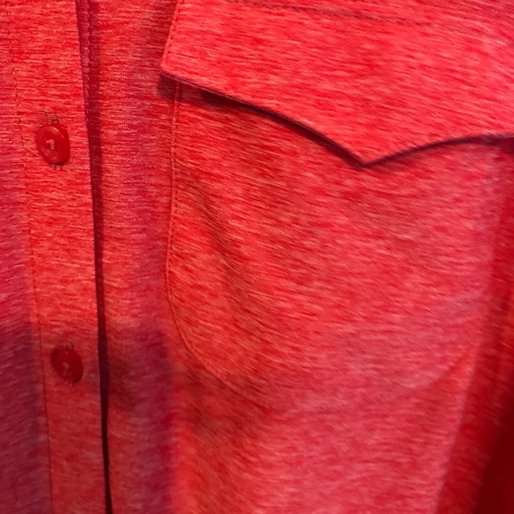 EUC Eddie Bauer Sweet & Soft Red Long-Sleeve with Roll-Up Cuff Option Shirt - Picture 12 of 13